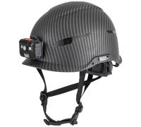 Klein Tools 60515 Casco di sicurezza, classe E non ventilato, con lampada ricaricabile e cinturino per il mento, modello KARBN premium, testato fino a 20 kV