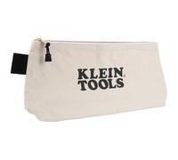 KLEIN TOOLS 62042 Borsa con cerniera da 40,6 cm, extra lunga, n. 10, in tela, resistente, fondo verticale da 7,6 cm, multiuso per attrezzi o artigianato, Naturale, Design elegante