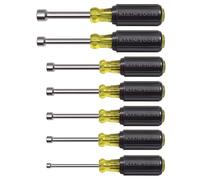 Klein Tools 631M - Set di dadi magnetici da 7,6 cm, con albero cavo completo, dimensioni da 3/16 a 1/2", 7 pezzi, colore: Nero