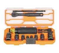 Klein Tools 65242 KNECT Set di bussole a percussione, set di cacciaviti a cricchetto, attacco da 1/4", bussole SAE e metriche, 16 misure esagonali, adattatori a percussione, custodia MODbox