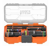 Klein Tools 653QS KNECT Quad Socket, 12 misure in 3 prese, codice colore 4 in 1 SAE Impact Rated, Deep Well Heavy-Duty, attacco da 1/4 e 3/8", albero 3-1/2 e 6-1/2 pollici