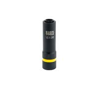 Klein Tools 66011 2-in-1 Impact Socket with 12-Point Deep Sockets, Coaxial Spring Loaded in 1/2- and 3/8-Inch Sizes