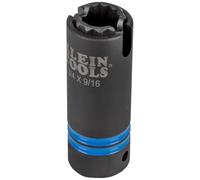 Klein Tools 66031 - Bussola a percussione 3 in 1, 12 punti, a molla coassiale, dimensioni esagonali da 3/4 e 9/16", attacco da 1/2"