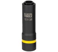 Klein Tools 66061 Bussola a percussione profonda 2 in 1, 6 punti da 1/2" e 3/8", da utilizzare con avvitatori a percussione BAT20-CW, BAT20-CW
