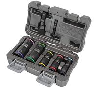 Klein Tools 66070 Impact Socket Set, Impact Driver Flip Socket, Five Sockets with 1/4-Inch Hex and 1/2-Inch Square Socket Adapters, 7-Piece