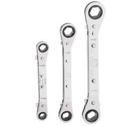 KLEIN TOOLS 68244 Set di chiavi a cricchetto completamente reversibili, 3 pezzi, giallo