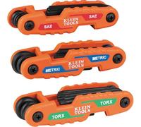 Klein Tools 70553 - Set di 3 chiavi esagonali pieghevoli, metriche, SAE, misure Torx, 31 chiavi, acciaio legato trattato termicamente