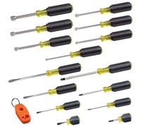 Klein Tools 80021 - Set di attrezzi per cacciavite e cacciavite con punte assortite, driver per dadi e magnetizzatore/smagnetizzatore, 16 pezzi