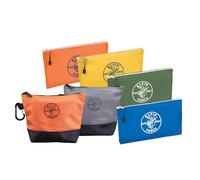 Klein Tools 80056 - Kit di stoccaggio per borsa degli attrezzi con cerniera e custodia per attrezzi in tela, in colori assortiti, 6 pezzi