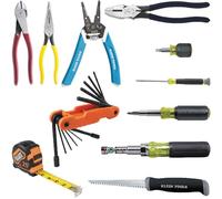Klein Tools, 80089, Kit di cacciaviti e pinze multibit made in USA, con spelafili, metro a nastro e accessori per esigenze in cantiere, 11 pezzi