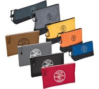 Klein Tools 80183 - Set di 5 borse porta attrezzi con cerniera, impermeabili, 1680d con moschettoni e 4 borse multiuso in tela da 31,8 x 17,8 cm, 9 pezzi