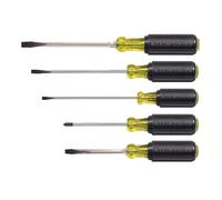 Klein Tools 85075 Set di cacciaviti, prodotto negli Stati Uniti, cacciaviti a punta piatta e Phillips con impugnature antiscivolo e identificazione della punta, 5 pezzi