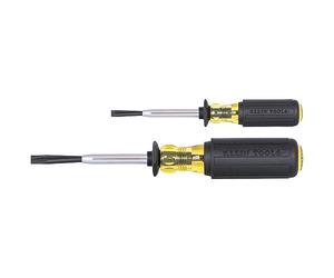 Klein Tools 85153K - Set di cacciaviti a testa piatta con lama divisa da 3/16", 1/4", impugnatura ammortizzata, 2 pezzi