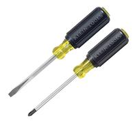 Klein Tools 85442 - Set di 2 cacciaviti, made in USA, 1/4 Keystone e #2 Phillips, impugnatura ammortizzata, gambo rotondo e quadrato, trattato termicamente, miglioramento della casa