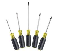 Klein Tools 85445 - Set di cacciaviti, con intaglio e punta quadrata, impugnatura antiscivolo, 5 pezzi