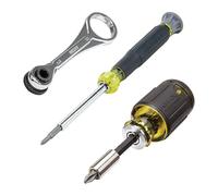 Klein Tools 85515 - Set di 3 cacciaviti a percussione multi-bit con cacciavite tozzo 8 in 1, mini cricchetto e cacciavite elettronico 4 in 1