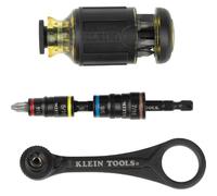 Klein Tools 85515HD - Set di 3 attrezzi, mini cricchetto, 12 in 1 Impact Stubby Multi-Bit Driver e set di bussole SAE 5 in 1, strumenti per spazi ristretti