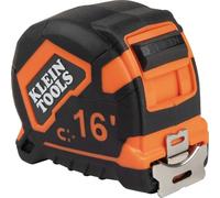Klein Tools 9216 Tape Measure, 16-Foot Double-Hook Double-Sided Measuring Tape, Magnetic with Retraction Speed Break and Metal Belt Clip