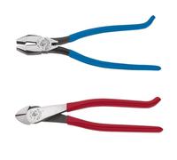 Klein Tools 94508 - Set di pinze, pinze diagonali per ferro e tronchesi laterali resistenti, tagliafili per lavori di armatura, kit da 2 pezzi