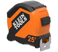Klein Tools 9525 Metro a nastro, 25 piedi compatto a doppio gancio imperiale con freno a dito, lama in nylon, facile da leggere linee in grassetto