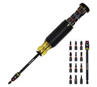 Klein Tools Cacciavite 32304, cacciavite regolabile 14 in 1 con presa a ribalta, driver e punte HVAC, resistente agli urti