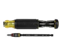 Klein Tools Cacciavite 32304, cacciavite regolabile 14 in 1 con presa a ribalta, driver e punte HVAC, resistente agli urti