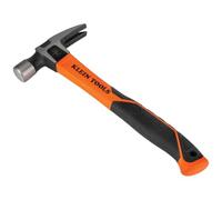 Klein Tools H80820 - Martello da carpentiere dritto, 567 g, manico antiscivolo in fibra di vetro con impugnatura ammortizzante con foro per legare, 33 cm