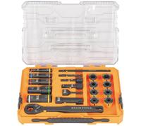 Klein Tools KNECT 65240 - Set di chiavi a bussola e bussole a basso profilo, SAE, 20 pezzi, custodia MODbox, attacco da 1/4" e 3/8"