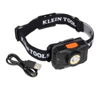 KLEIN TOOLS Lampada frontale a LED ricaricabile a 2 colori, cinturino in tessuto, faretto, LED rosso, 800 lumen, cavo USB, campeggio, corsa 56414
