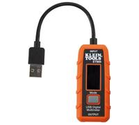 Klein Tools Misuratore di potenza USB, misuratore digitale USB-A per tensione, corrente, capacità, resistenza energetica ET900, arancione