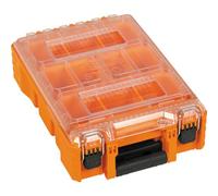 Klein Tools MODbox 54808MB - Scatola porta attrezzi a mezza larghezza, scatola porta attrezzi con 10 scomparti, 4 contenitori rimovibili, modulo impilabile