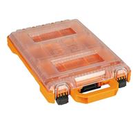 Klein Tools MODbox 54809MB - Cassetta portautensili corta, mezza larghezza, resistente, con 10 scomparti per elementi di fissaggio, set impilabile