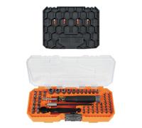 Klein Tools MODbox 80177 - Set di driver a cricchetto con adattatore per custodia MODbox, sistema di utensili modulari, attacco per guida laterale, 65 pezzi