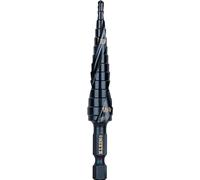 Klein Tools QRST01 Punta per trapano a gradino, a spirale a sgancio rapido, a doppia scanalatura, da 1/8 a 1/2", gambo esagonale, acciaio tagliato, legno, plastica, alluminio