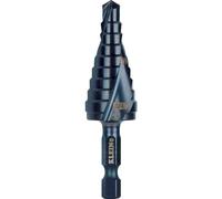 Klein Tools QRST03 - Punta per trapano a gradino, a spirale a sgancio rapido, a doppia scanalatura, da 1/4 a 3/4", gambo esagonale, acciaio tagliato, legno, plastica, alluminio