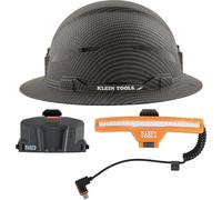 Klein Tools Set di 3 elmetti rigidi con elmetto rigido non ventilato faro abbagliante ricaricabile e batteria agli ioni di litio, 80160