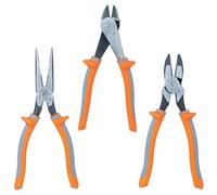 Klein Tools Set di 3 pinze isolate 9420R 1000 V con pinze a becco lungo, pinze a taglio laterale e pinza a taglio diagonale