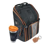 Klein Tools Tradesman Pro - Zaino con bicchiere e portachiavi, 3 pezzi, colore: nero/arancione