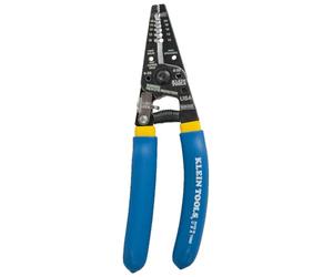 KLEIN TOOLS Utensile spelafili per cavi, naso seghettato con presa forte, impugnatura comoda con serratura 11055, blu, 10-18 AWG solido, 12-20 AWG incagliato