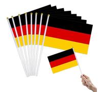 Kleine Bandiere della Germania, mini bandiere tedesche con asta, bandiere tedesche da tenere a mano per i mondiali 2026, articolo per tifosi, festa nazionale europea, casa, giardino, bistrò