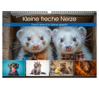 Kleine freche Nerze (Wandkalender 2026 DIN A3 quer), CALVENDO Monatskalender: Niedliche Wirbelwinde mit flinken Pfoten und frechem Charme, die stets für Überraschungen gut sind.