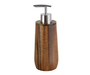 Kleine Wolke Dispenser di sapone Acaia, accessori, colore marrone, materiale: acacia, lunghezza 7,2 x larghezza 7,2 x altezza 19,3 cm