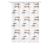 Kleine Wolke - Tenda per doccia Eulen con motivo Gufi in poliestere di alta qualità, larghezza 180 cm x lunghezza 200 cm