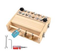 Kleinkinder Schraubendreher Spielzeug Set,Holz Hand-Auge-Koordination Trainer | STEM Lernspielzeug Mit Schlüssel Und Schloss Für Kinder Von 3-5 Jahren, Vorschule, Geburtstag, Reise, Roadtrip Und