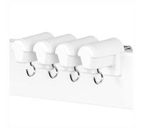 KLEMMFLEX 2 paia di ganci per finestra bianchi, stabili, regolabili, senza fori, per appendere finestre e rullo di bambù alla finestra in PVC o alla porta del balcone in PVC