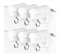 KLEMMFLEX - Set di 6 ganci per finestra, regolabili, senza foratura, per appendere finestre e tende a rullo in bambù sulla finestra in PVC o sulla porta del balcone in PVC