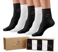 Klenton 5 Paia di Calzini in Bambù da Donna, Calze Morbide e Traspiranti, Calzini Classici da Donna con Confezione Regalo, Taglia 37-42