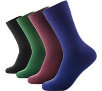 Klenton Calzini in Bambù da Uomo, Calze da Uomo Traspirante Comodo, Casual e Super Morbidi, Confezione da 4