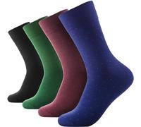 Klenton Calzini in Bambù da Uomo, Calze da Uomo Traspirante Comodo, Casual e Super Morbidi, Confezione da 4