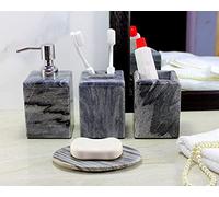 KLEO set da bagno di lusso a 4 pezzi | Include sapone liquido o dispenser per lozioni Porta spazzolino, tazza, portasapone